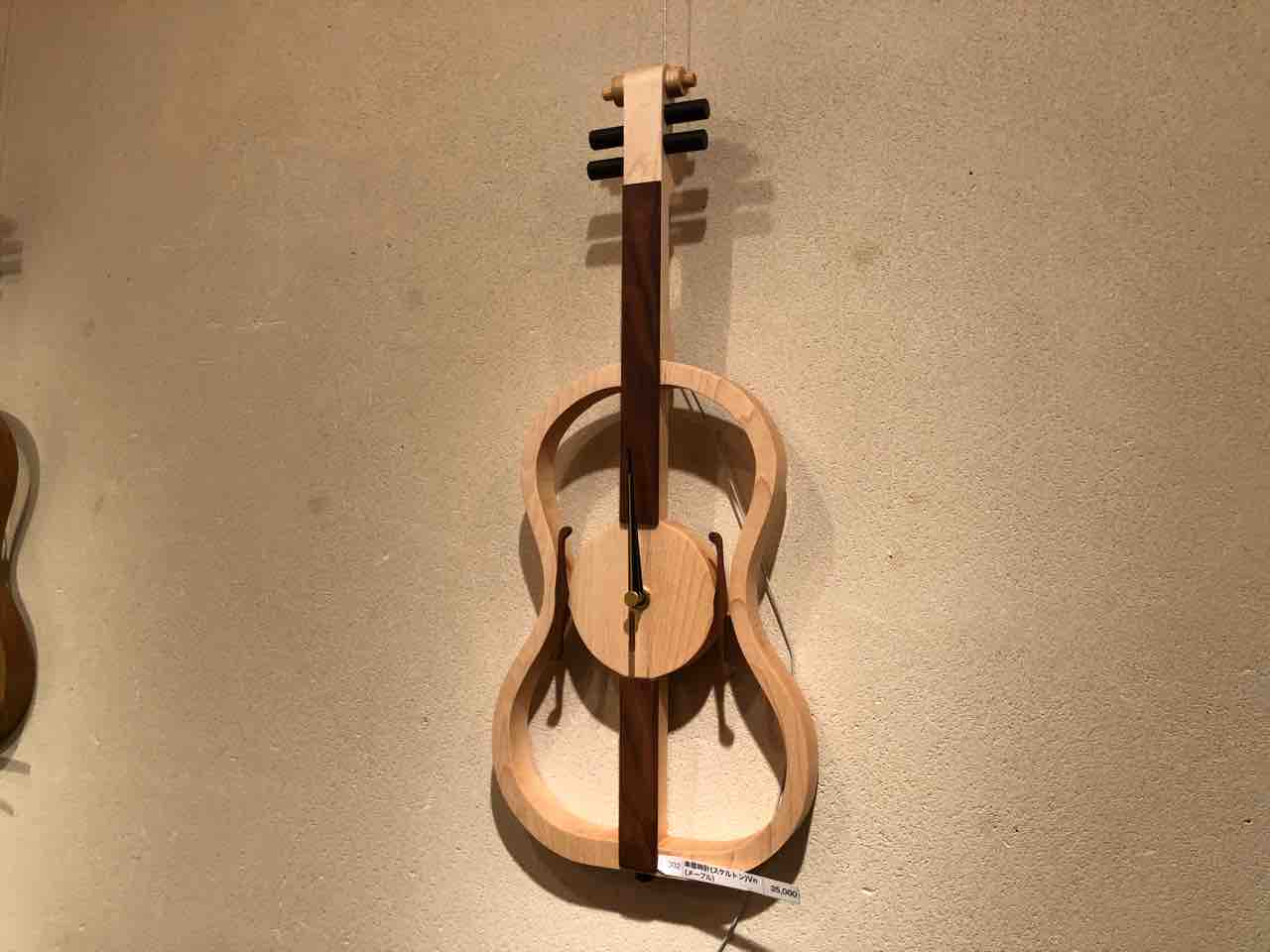 『木工 中村幸人 ―木の調べ展ー』バイオリンの時計